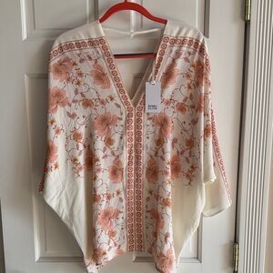 Rose & Olive Cream and Orange Floral Blouse